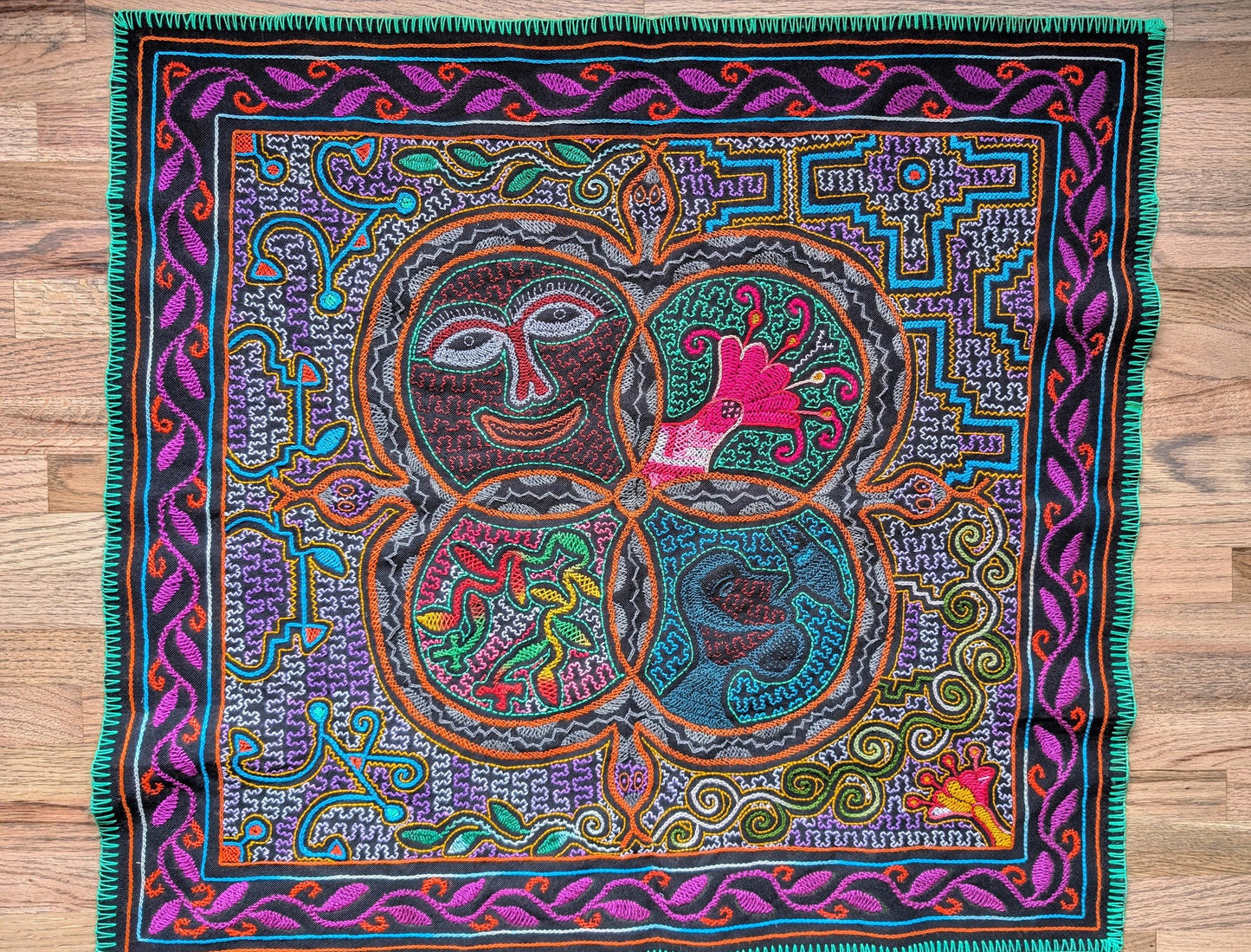 Large SHIPIBO MAPACHO tapestry cloth Ancestral Amazonian mystic modern design
