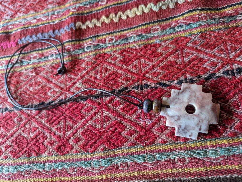CHAKANA PENDANT necklace made of Machu Picchu and Jade stone