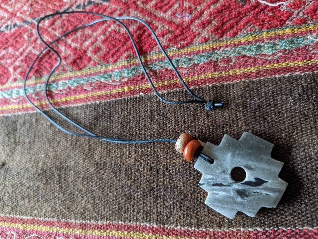 CHAKANA PENDANT necklace made of Machu Picchu and Jade stone