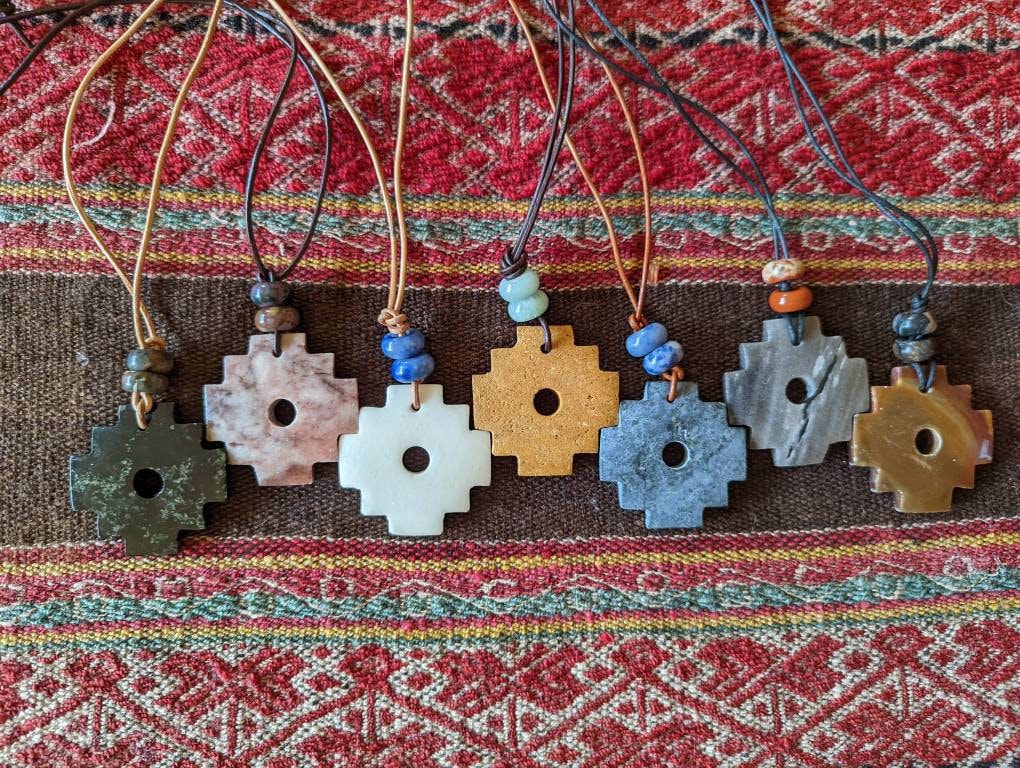 CHAKANA PENDANT necklace made of Machu Picchu and Jade stone