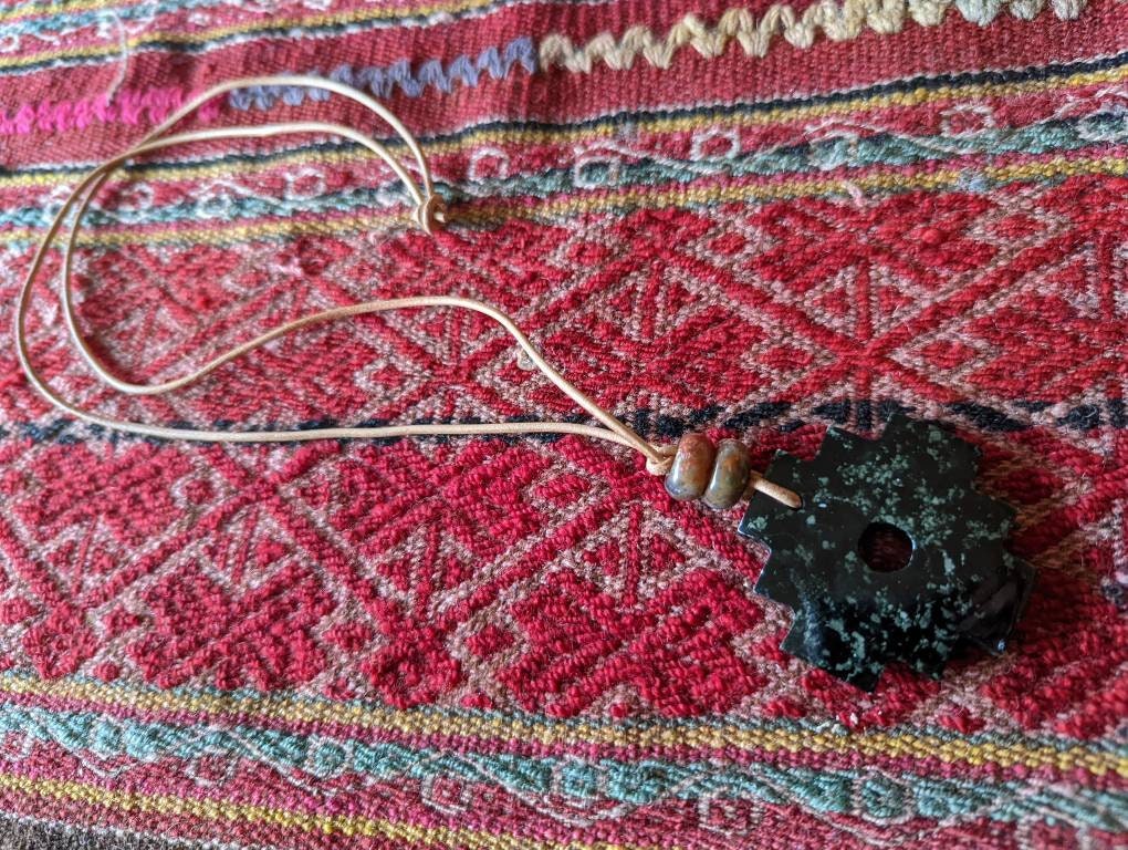 CHAKANA PENDANT necklace made of Machu Picchu and Jade stone