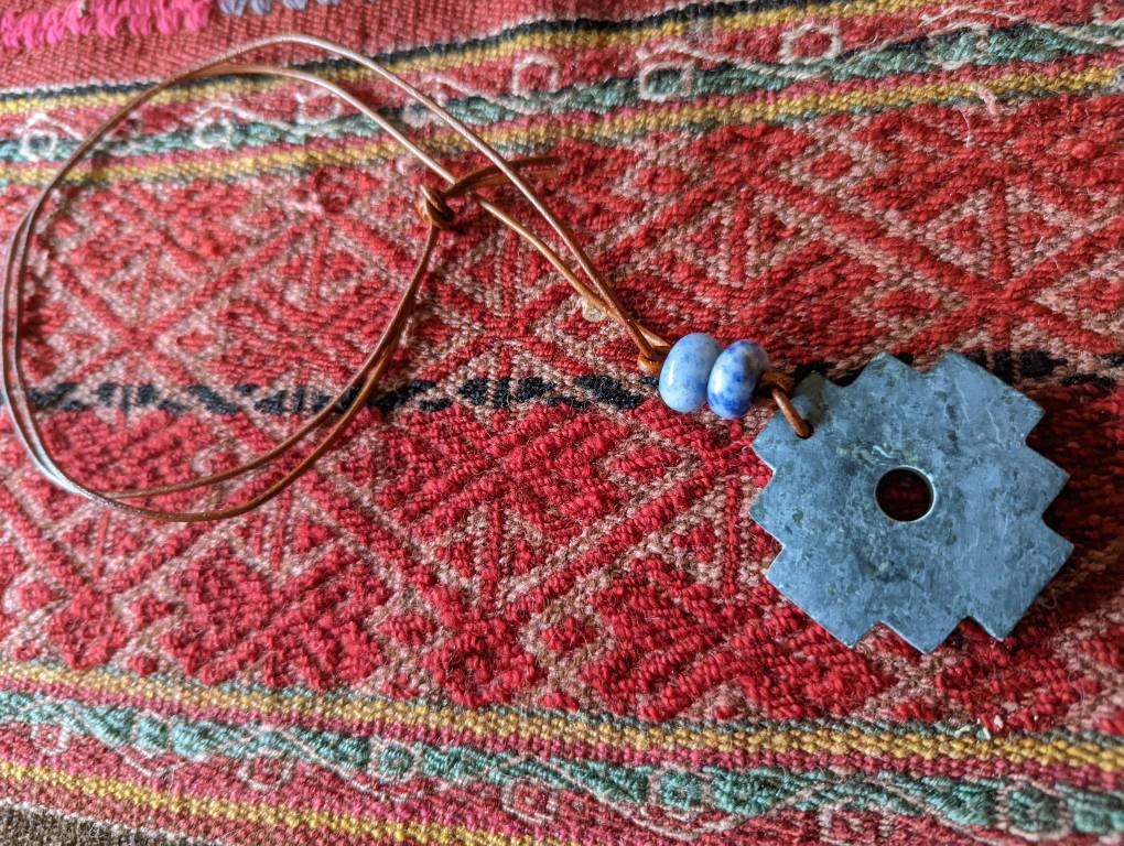 CHAKANA PENDANT necklace made of Machu Picchu and Jade stone