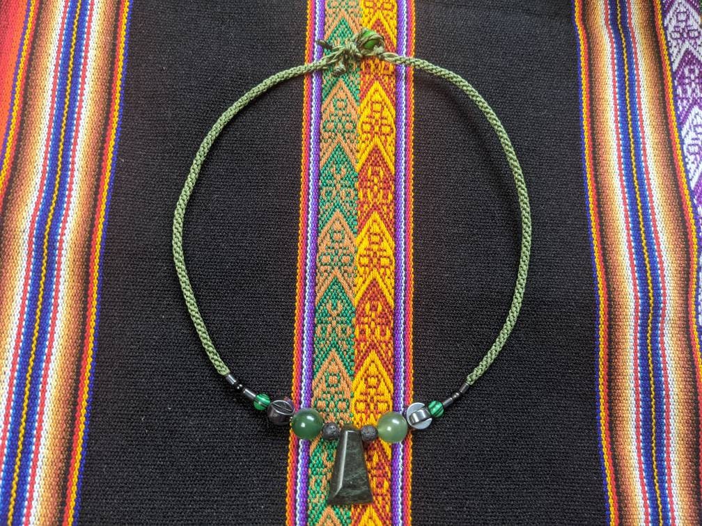 JADE ONYX and crystals beaded necklace