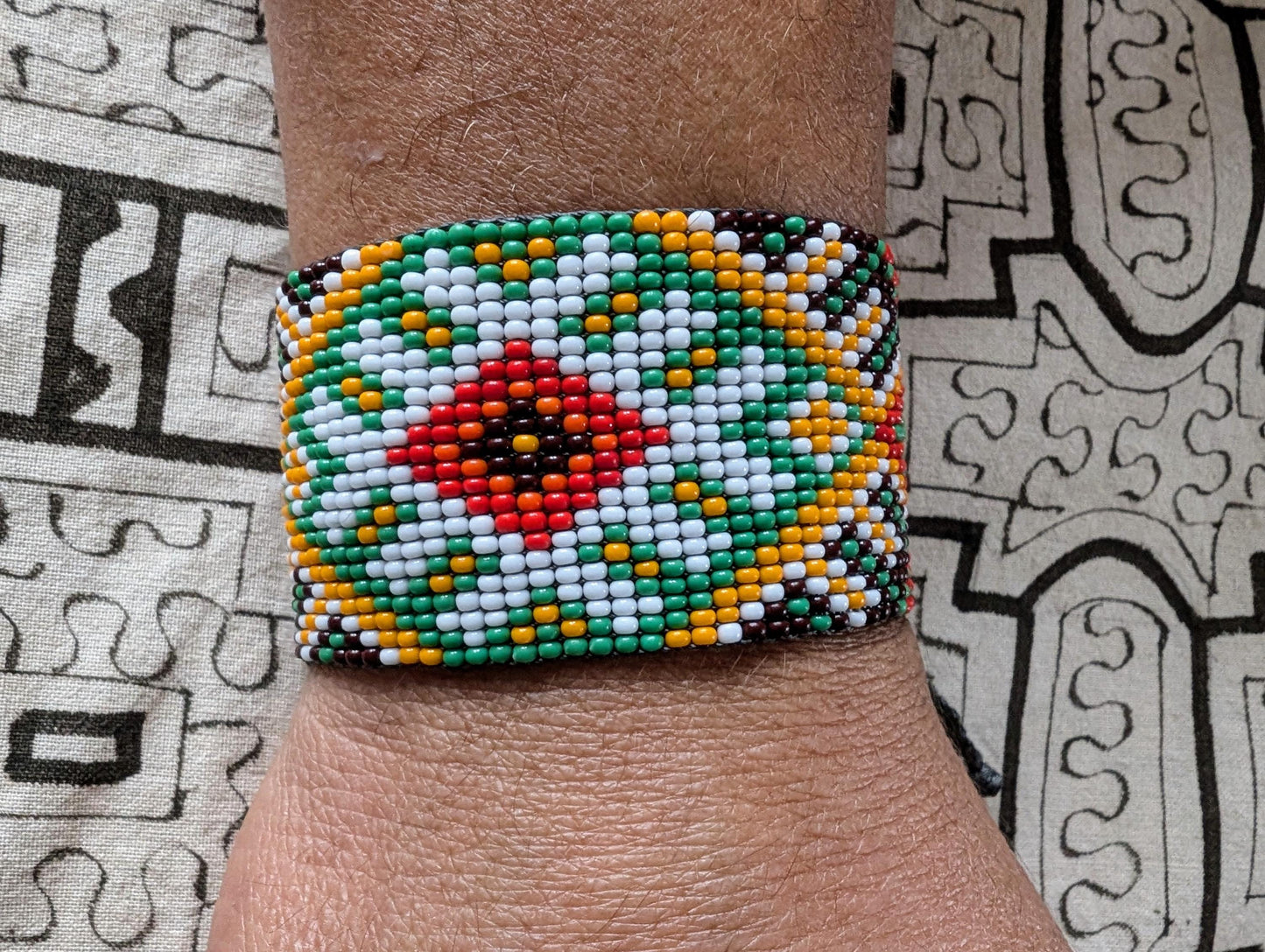 HANDMADE AMAZONIAN Beaded BRACELET with Adjustable Closure