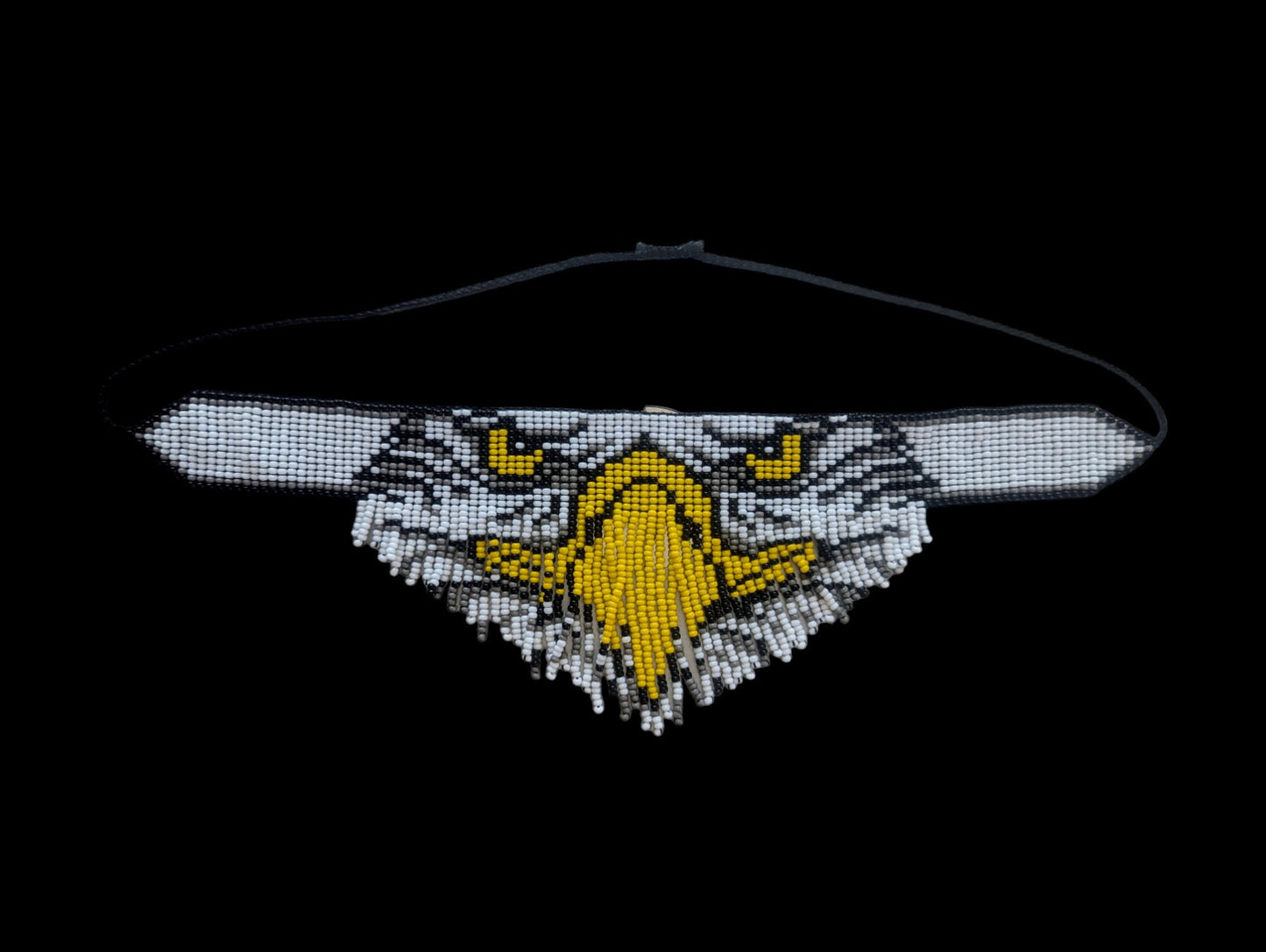 EAGLE EYES NECKLACE bibUnique one of a kind exclusive design native beading beaded choker