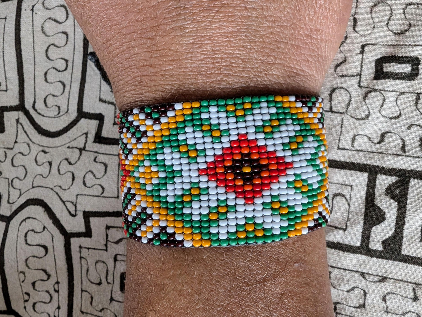 HANDMADE AMAZONIAN Beaded BRACELET with Adjustable Closure
