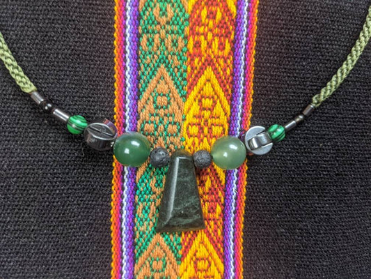 JADE ONYX and crystals beaded necklace