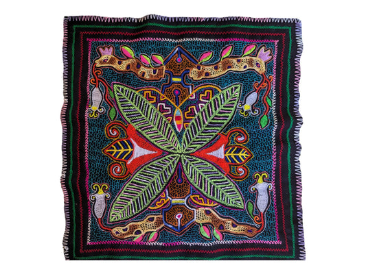 SHIPIBO CLOTH TOBBACO  spirit 4 directions handmade authentic tribal altar shrine tapestry