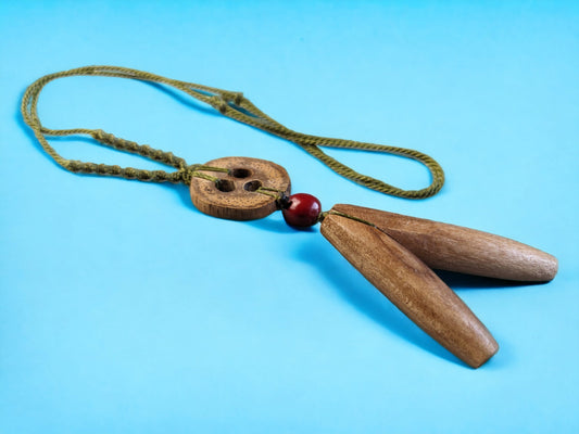 KURIPE  pendant necklace rapé hapé applicator with MACRAME weaved  cord.