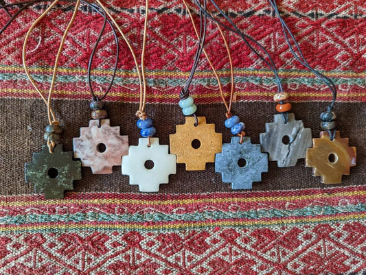 CHAKANA PENDANT necklace made of Machu Picchu and Jade stone