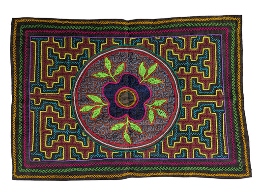 SHIPIBO  flower of life Ayahuasca CLOTH wall hanging embroidery tapestry  spirits plants dmt inspired vision tribal  art